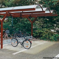 Fahrradunterstand Bogenüberdachung doppelseitig