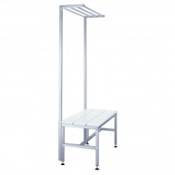 Garderobenbank aus Edelstahl