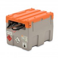 Mobile Tankanlage aus PE, Fassungsvermögen 200l, mit Hand- oder 12V/24V-Elektropumpe, mit Klappdeckel