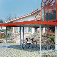 Fahrradunterstand mit einseitigem Flachdach