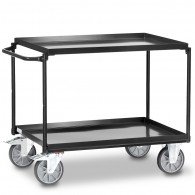 Fetra Stahl-Tischwagen mit zwei öldichten Stahlblechwannen, Grey Edition