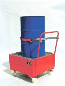 00600028 - Fahrbare Auffangwanne aus Stahl, 203l, mit Haltegurt