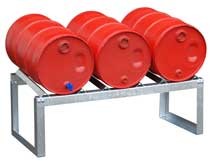 00600224 - Fassauflage aus Stahl, verzinkt, für 3 Stück 60l-Fässer