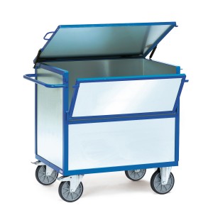 01600120 - Kasten- Transportwagen mit verzinkten Stahlblechwänden und Deckel