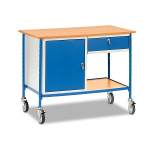 01600394 - Tischwagen mit zwei Ebenen, Stahlschrank und Schublade aus Stahl