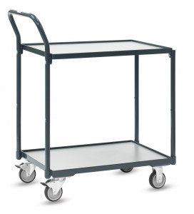 01601000 - Kompakter Tischwagen "Basic" mit zwei Ebenen und hochstehendem Schiebebügel