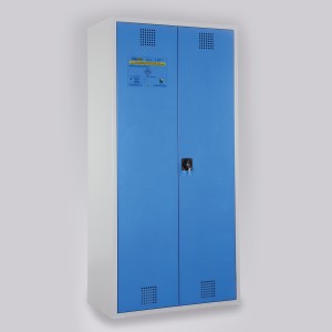 0320001504 - Chemikalienschrank Bauhöhe 1950mm, Schrankbreite 950mm, Türfarbe himmelblau