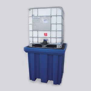 03200050 - Auffangwanne aus PE, 1000l, BlueLine, für 1 Stück IBC, mit PE-Palette
