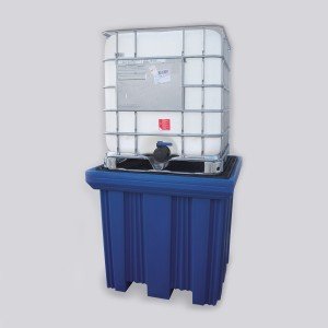 03200050 - Auffangwanne aus PE, 1000l, BlueLine, für 1 Stück IBC, mit PE-Palette
