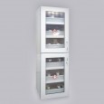03200082 - Säuren- und Laugen Hochschrank aus PVC, mit 2x2 Vollauszugsböden, Bauhöhe 1935mm, Breite 600mm, Flügeltüren DIN L