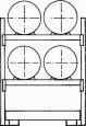 03800088 - Steckregal mit Auffangwanne für bis zu 4 Stück für 200l-Fässer - Grundeinheit