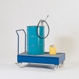 04200013 - Fahrbare Auffangwanne aus Stahl, 60l, für 2 Stück 60l-Fässer, pulverbeschichtet RAL 5010 blau